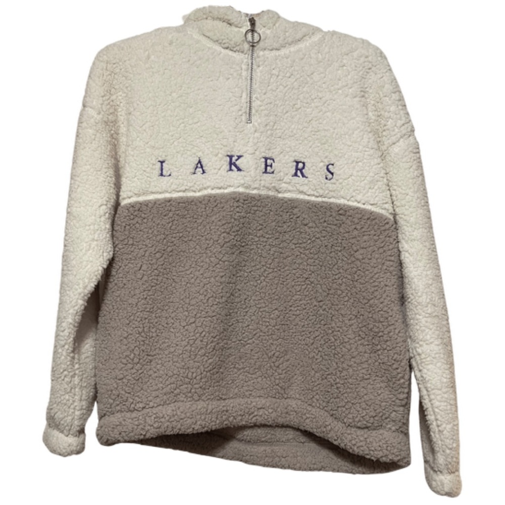 American Eagle Lakers Sherpa Half Zip Hoodie Sweater Size Medium